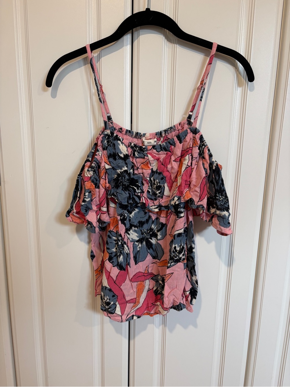 Billabong Summer Sets Cold-Shoulder Ruffle Top Cami -M